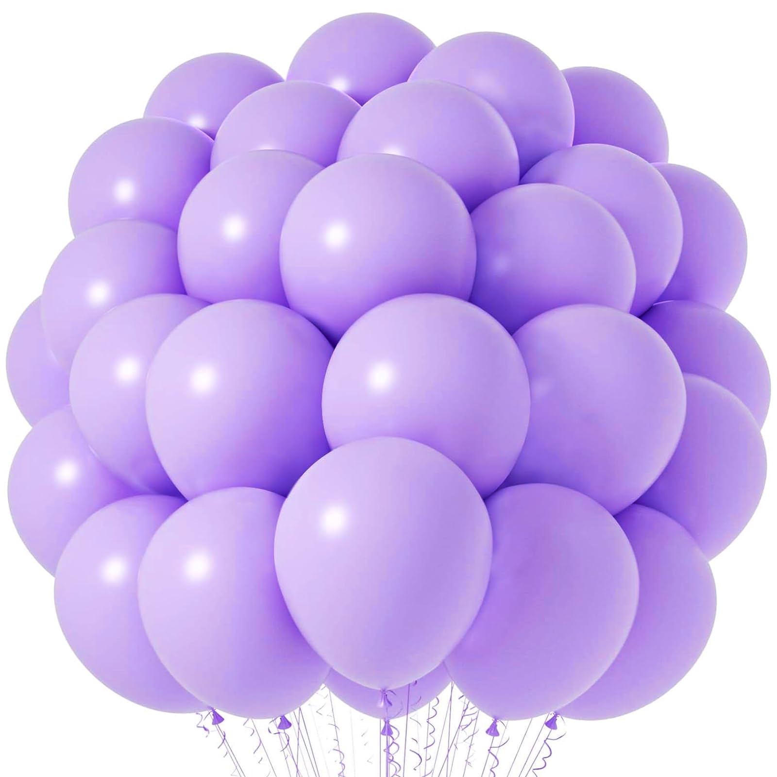 Voircoloria 66pcs Pastel Purple Light Purple Latex Party Balloons, 12inch