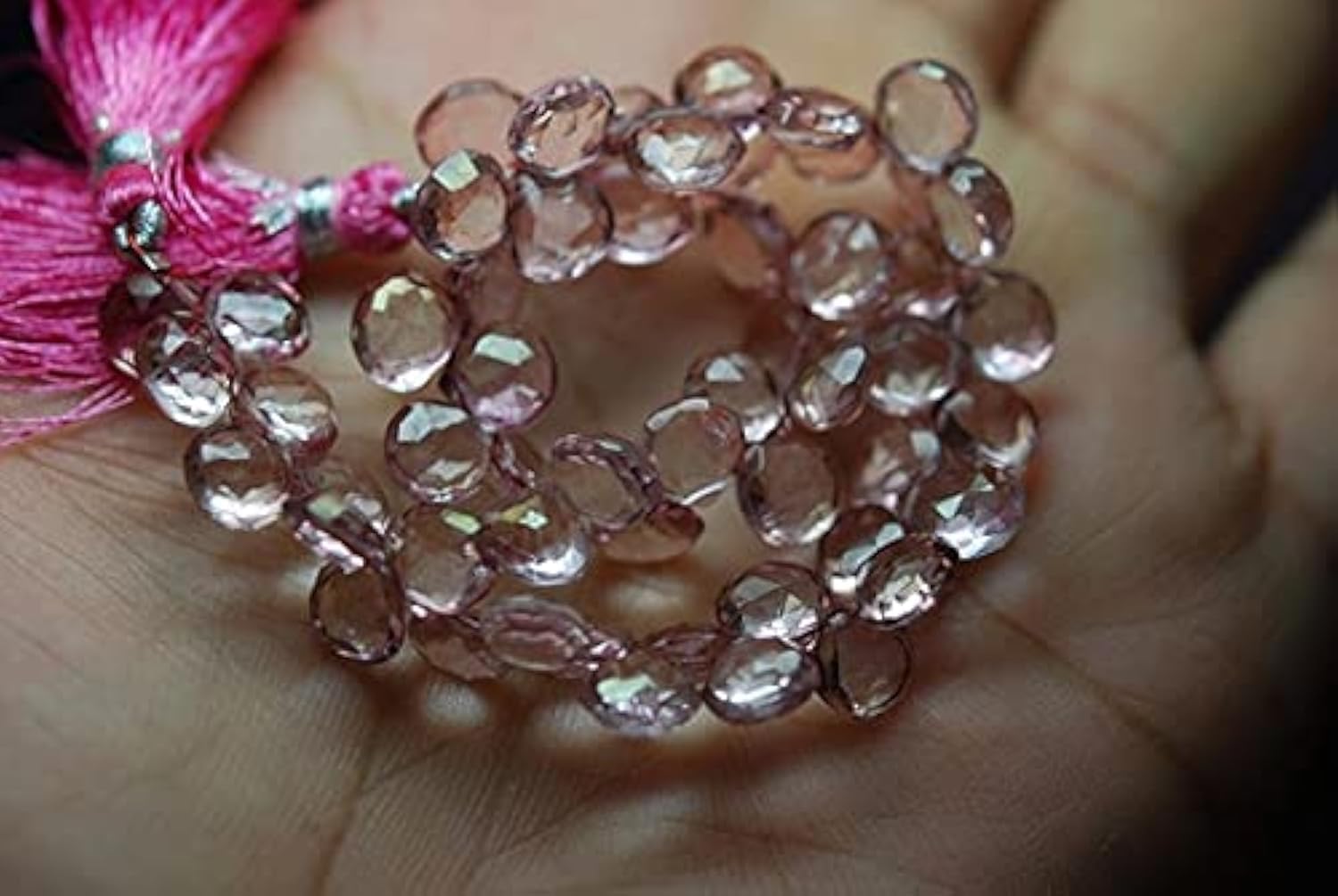 Heart Shape Briolettes perles roses pour créer vos bijoux d'été
