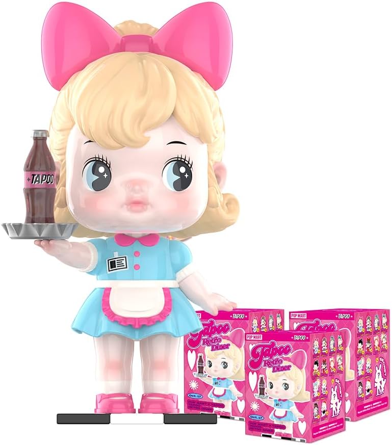 POP MART TAPOO Retro Diner Series Figures Collectible Character Series 3Boxes 2.5 inches Articulated Character Premium Design gifts for women Fan-Favorite blind box Collectible Toy Art Toy