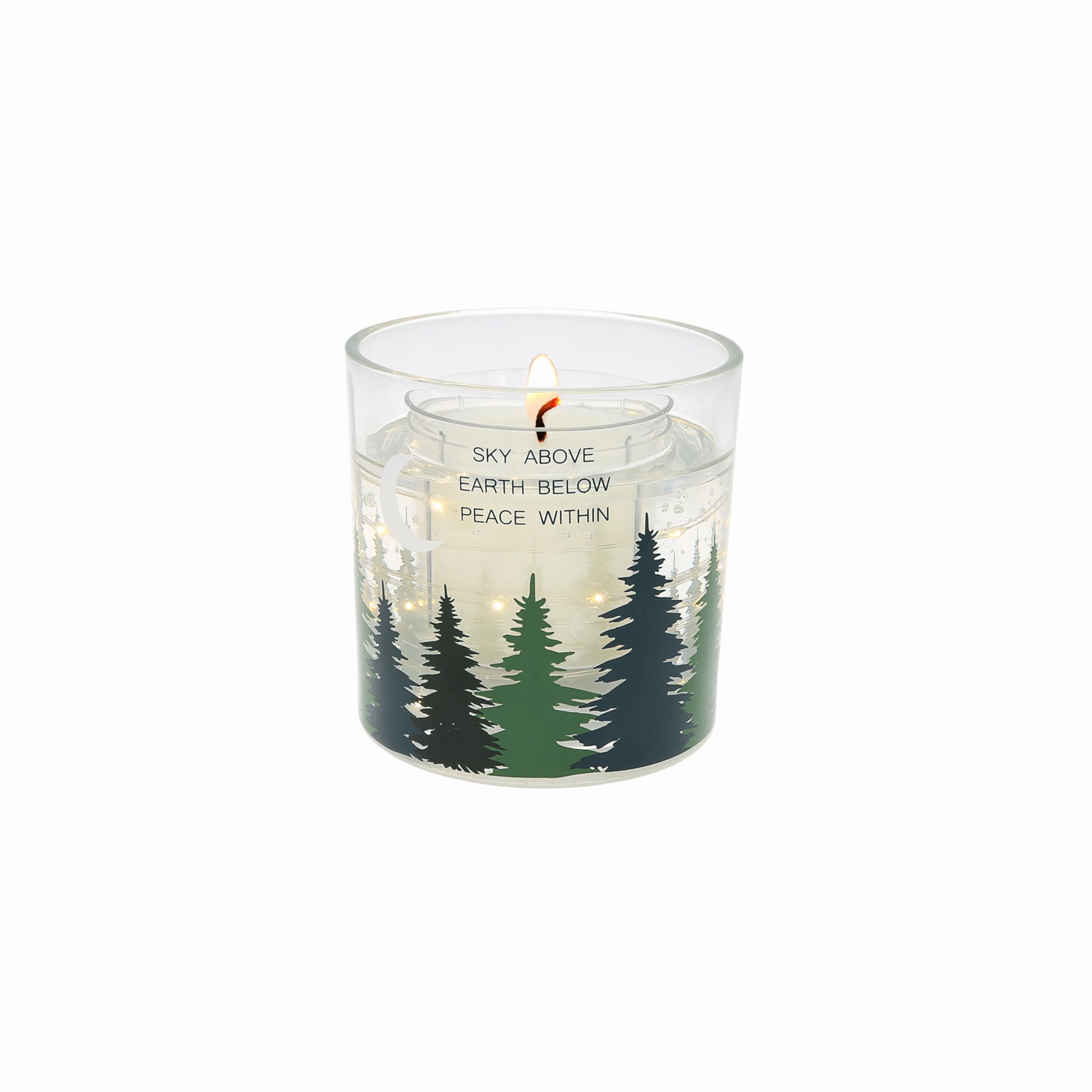 Bougie LED camping et cabine Peace Within de Pavilion Gift pour une deco nature chaleureuse