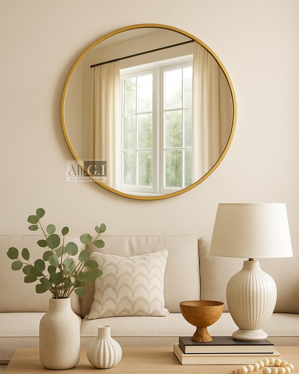 Vanity Mirror 30 Inch Stylish Modern Round Wall Mirror for Bathroom, Modern Gold Metal Frame Wall-Mounted Mirror, Home Decor Mirrors for Living Rooms,Entryways (Gold,30inches, Framed)