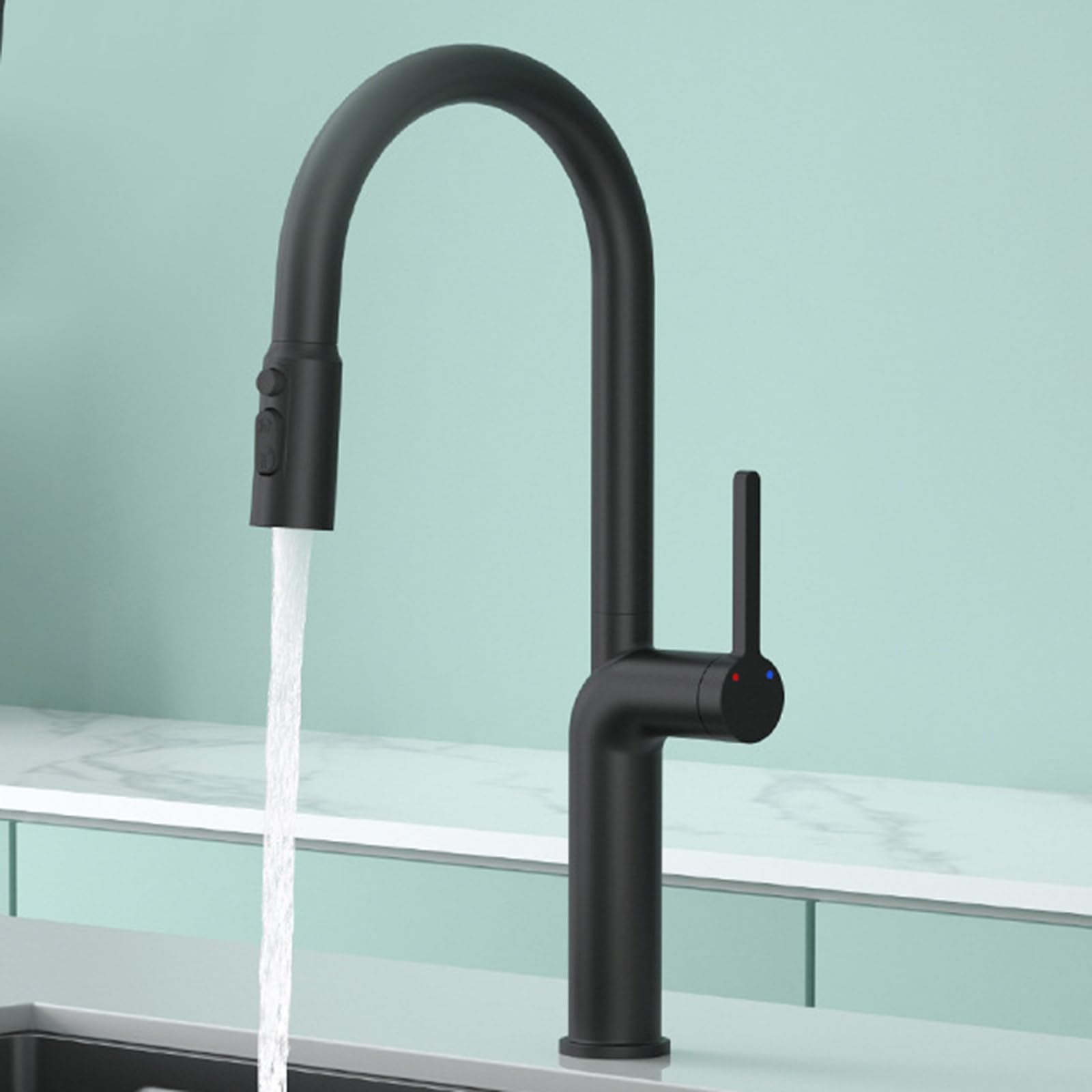 Mitigeur d'évier moderne avec douchette extractible et contrôle tactile chrome