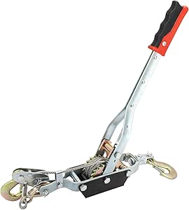 2 Ton Come Along Winch, Heavy Duty 2 Hook Steel Cable Dual Gear Power Puller, Automotive Hoist - View #6