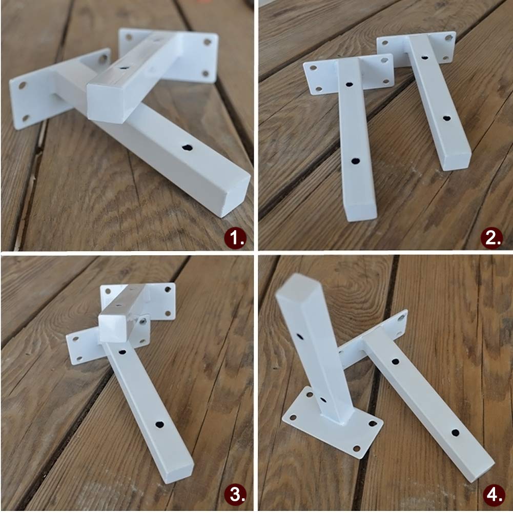 Schwebende Regalhalterungen, weiße Wandhalterung, 15,2 cm große Unterstützung for robuste Schwarze Regale, inklusive Schrauben und Anker, Hängeregale aus Metall(White,300 mm (12in))