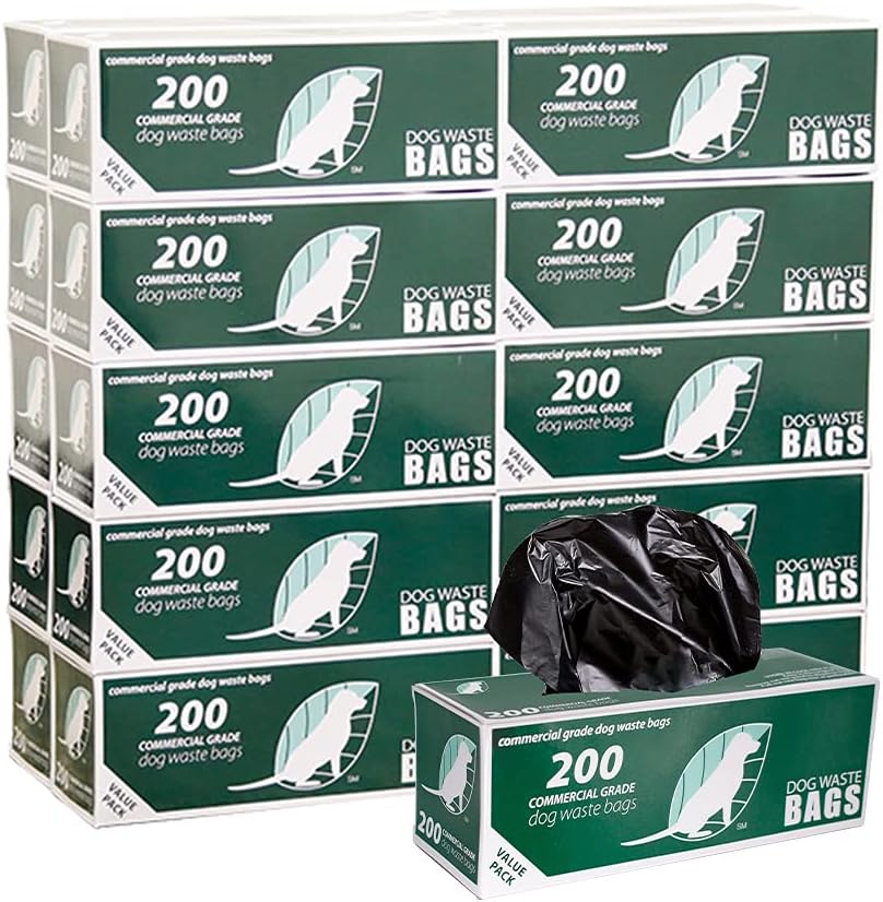 4,000 Commercial Grade, non-branded, Dog Waste Station Refill Roll Bags - 40% Thicker competitor brands Roll Bags - Fits Any Dog Waste Station - 20 rolls of 200 bags
