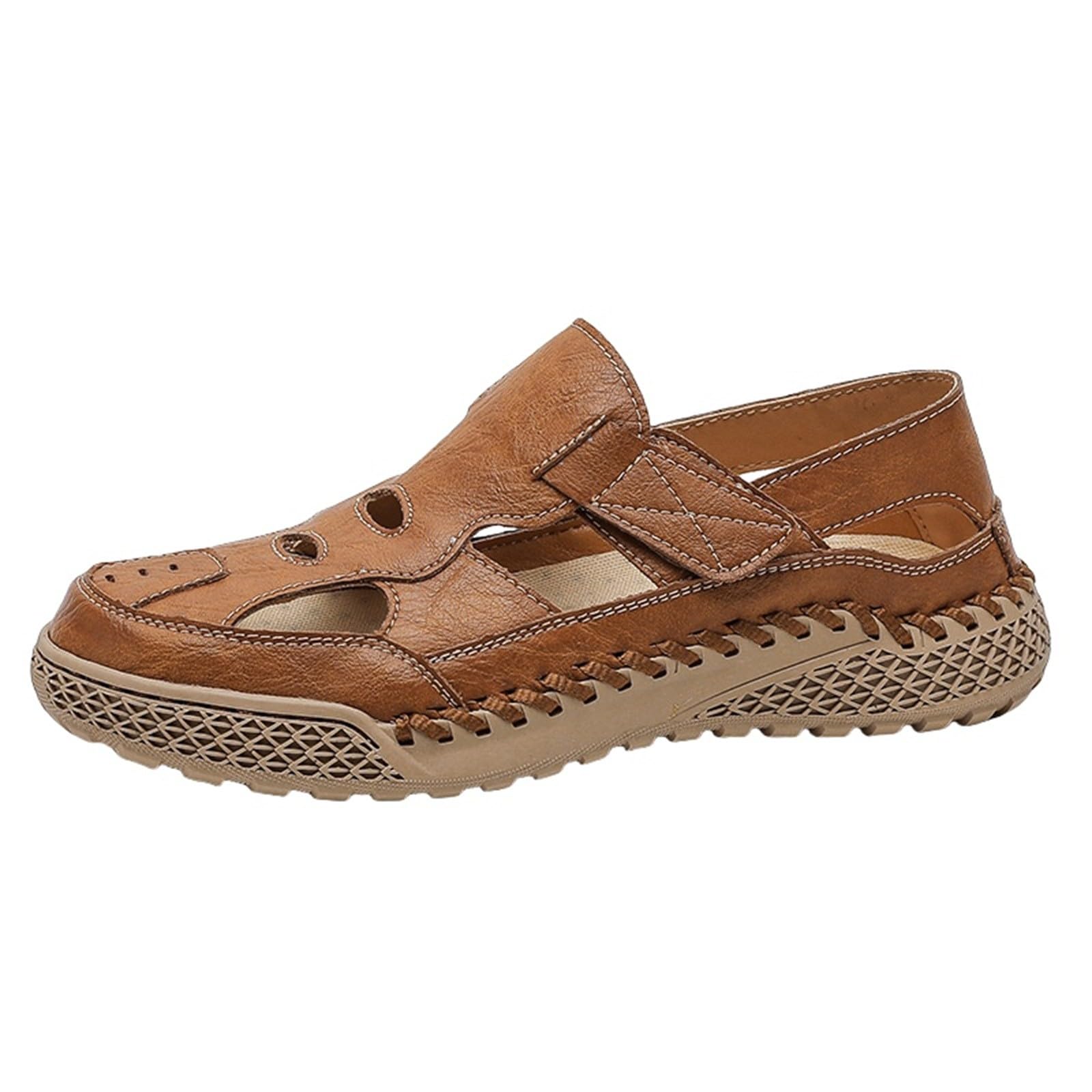 Sandalias de hombre de verano cómodas deportivas – Zapatillas de goma para hombre cerradas zapatillas antisavolo suave piel moda con arco plantar zapatos senderismo fitness zapatillas playa vacaciones