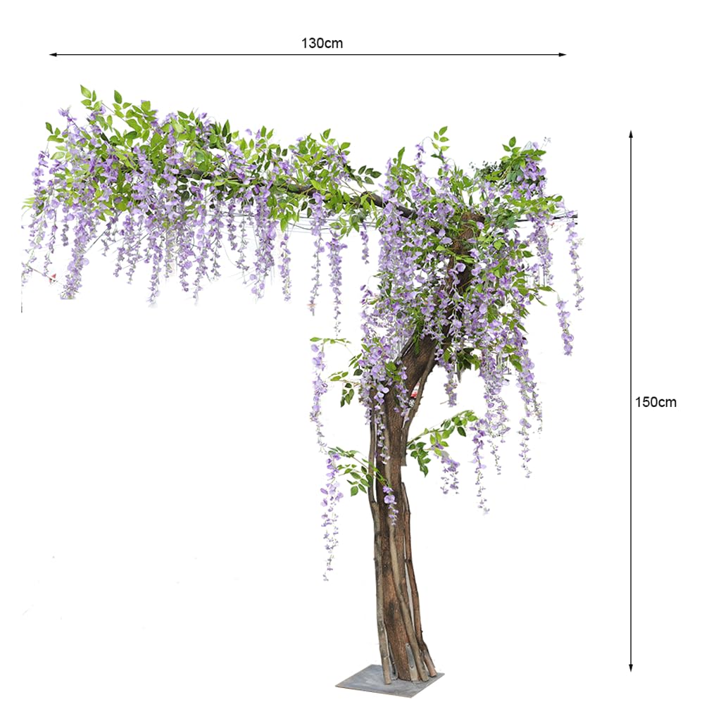 OQOPO Simulato Albero di Fiori di Glicine, Rami in Legno massello pianta Artificiale, Alberi Decorativi per la Decorazione Hotel Villa Art Exhibition Ornament