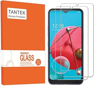 TANTEK [2-Pack Screen Protector for LG K51,Q51,6.5-Inch,Tempered Glass Film,Ultra Clear,Anti Scratch,Bubble Free,Case Friendly