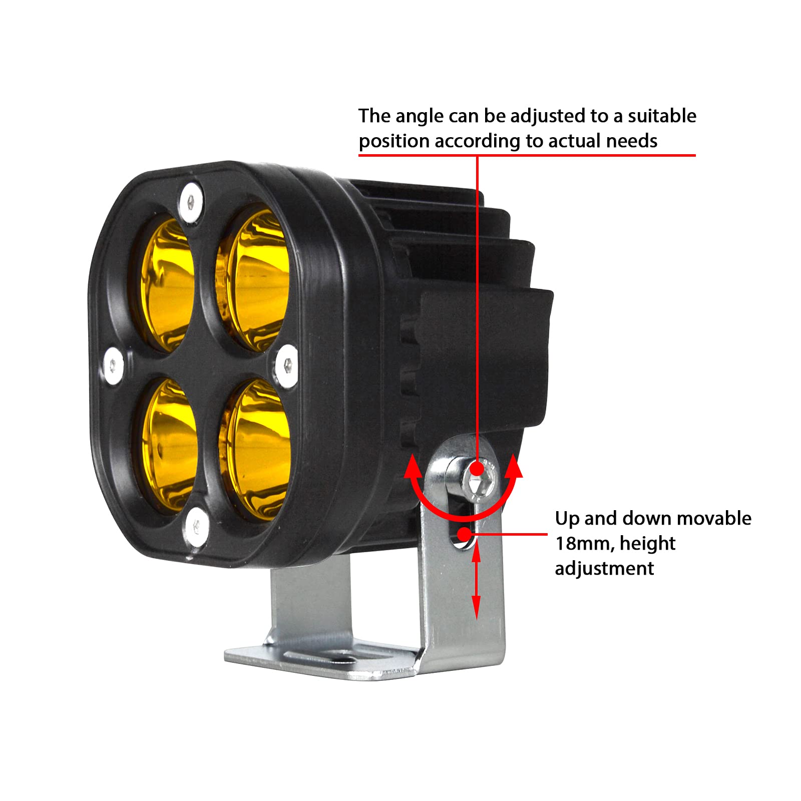Faro da Lavoro 8cm 3 Pollici 40W LED 12V 24V Giallo 3000K Impermeabile Spot Faretti Luci di Lavoro Fuoristrada per Trattore Camion Auto Barca 4x4 ATV UTV