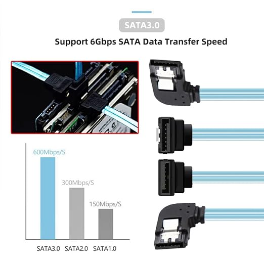 chenyang 4 Pack Cable SATA 3.0 de 0.25 m miniatura 5