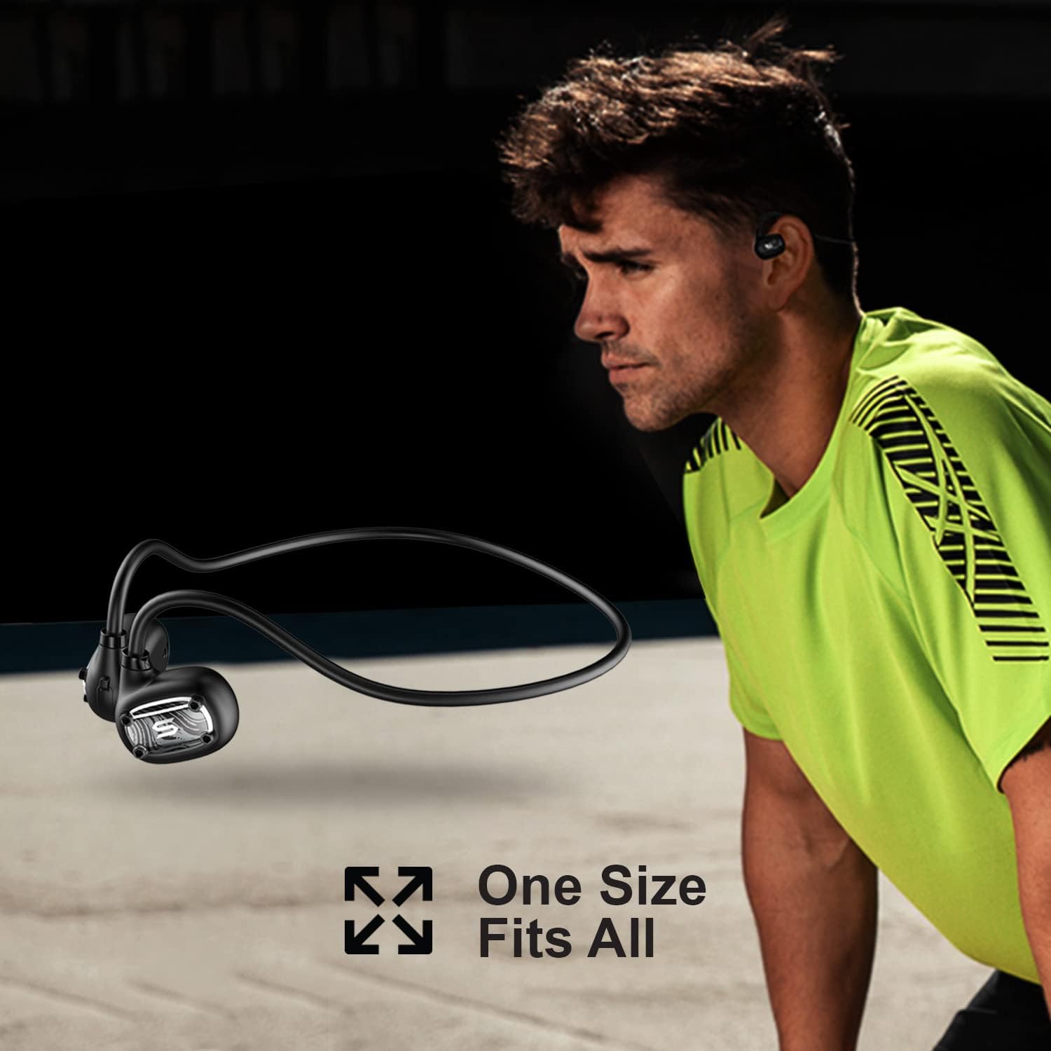 Soul New OPENEAR 2 Wireless Air Conduction Headphones Waterproof, Open-Ear Design Bluetooth Headset with Mic for Working Sports Running Workout iOS Android