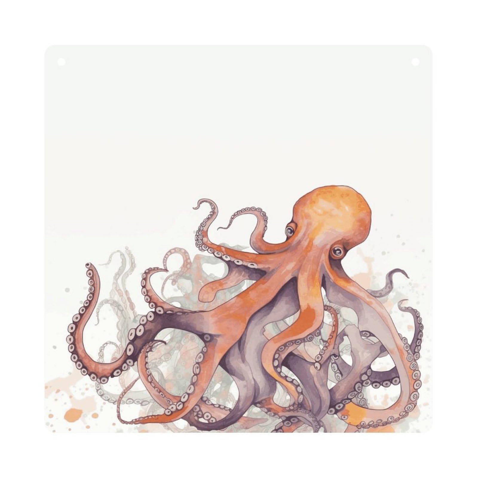 LZQPOEAS Octopus Tentacles Square Acrylic Wall Hanging, 8-Inch Acrylic Wall Art with Rope, Premium Wall Plaque Ornament Decor for Home, Living Room, Office, Fireplace & Festive Gifts
