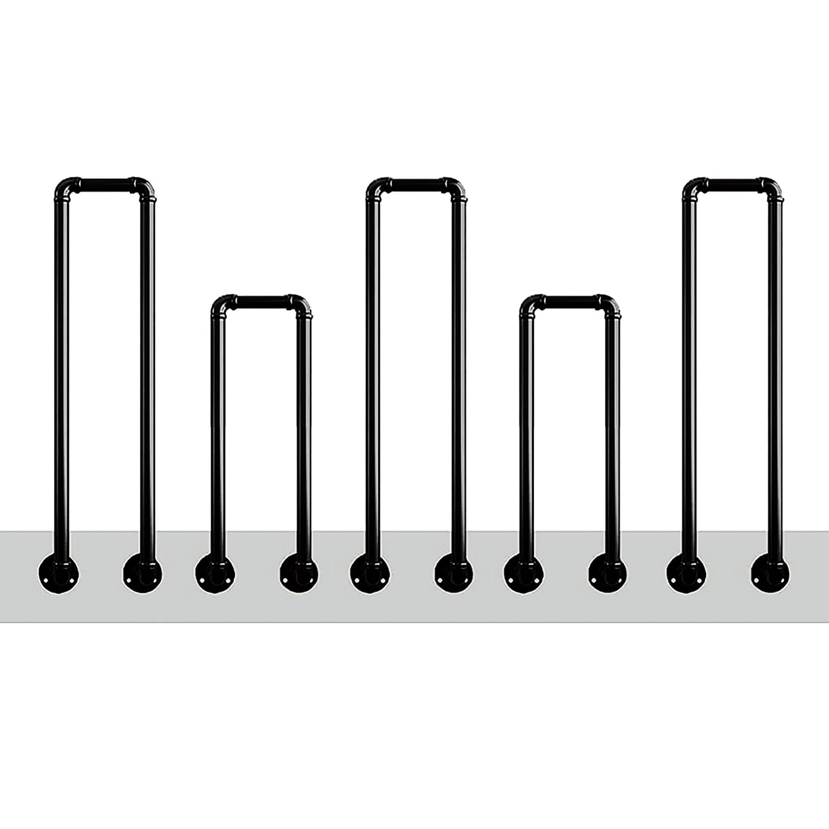FKXSXAZ U Shaped Stair Railing, Side Mounted Wrought Iron Safety Grab Bars Fence Handrails, Nordic Modern Step Decorative Hand Rail for Terrace,Loft,Balcony,Deck,Villa(Size:75cm/29.5in)
