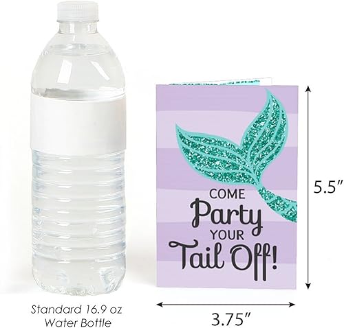 Miniatura 3 de Big Dot of Happiness Let's Be Mermaids - Invitaciones para baby shower o fiesta de cumpleaños (8 unidades)