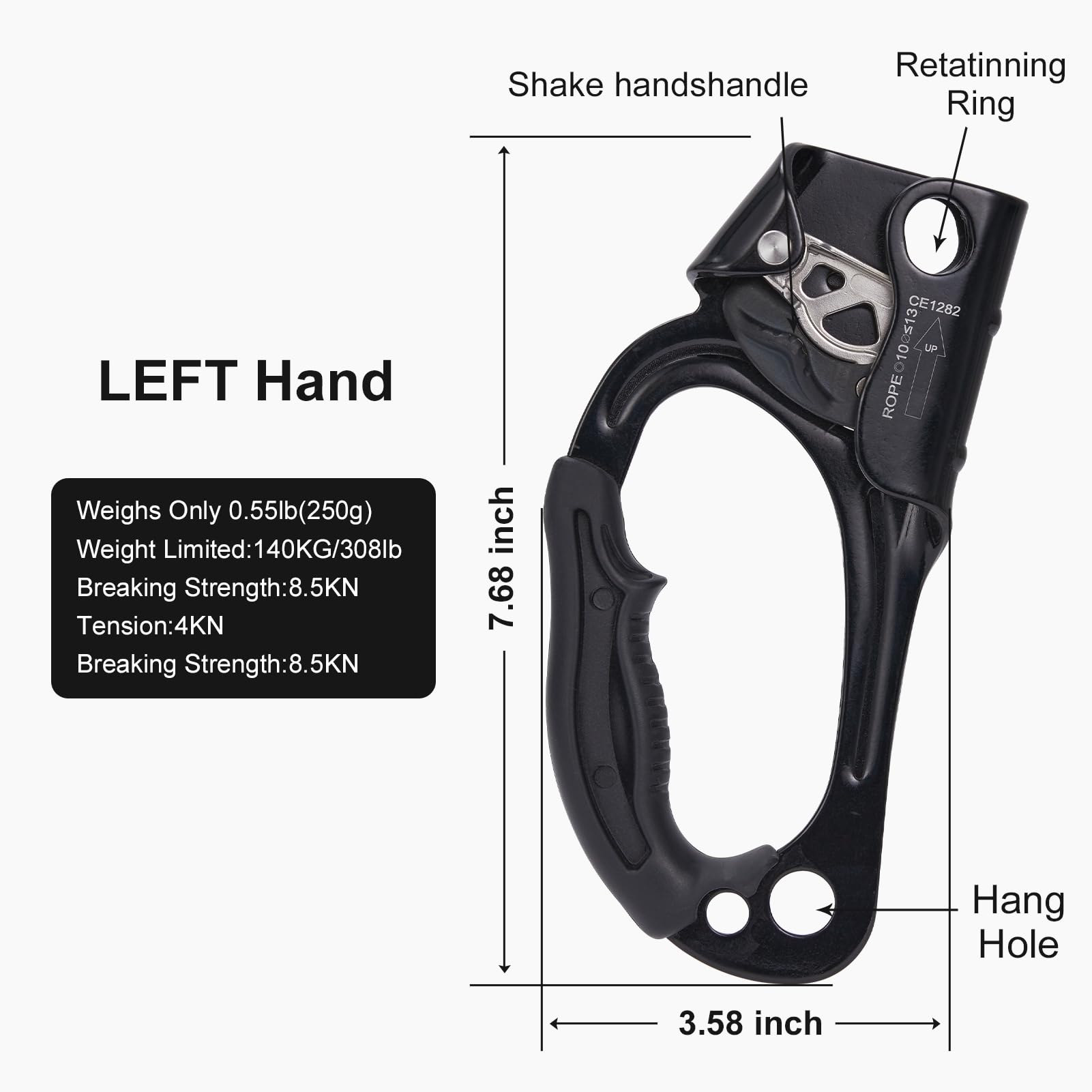 SOB Handsteigklemmen, Kletteraufsteiger, Seilaufsteiger, Kletterbaum, Baumpfleger, Abseilausrüstung, Ausrüstung, Seilklemme Für Seil, Linker Und Rechter Handaufsteiger