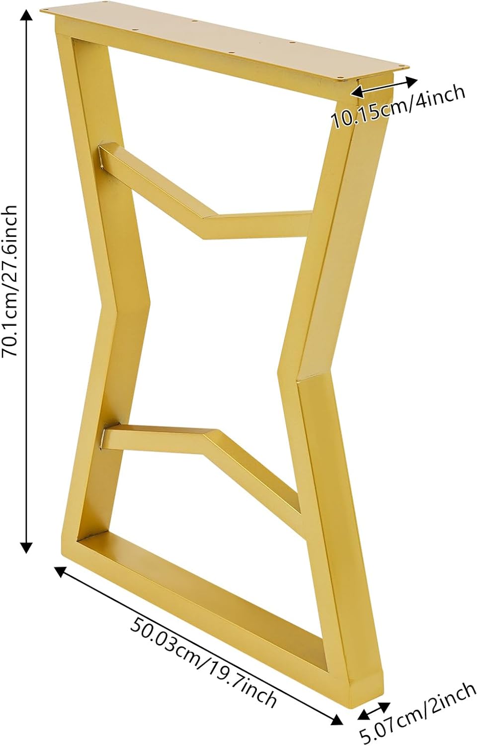 2Pcs 28-inch Table Legs, Furniture Leg, Office Table Legs Without Boards, with Adjustable Feet Pads, Bench Legs, Modern Table Legs, for Coffee Table, Side Table, Dining Table, 19.7*2*27.6in (Gold)