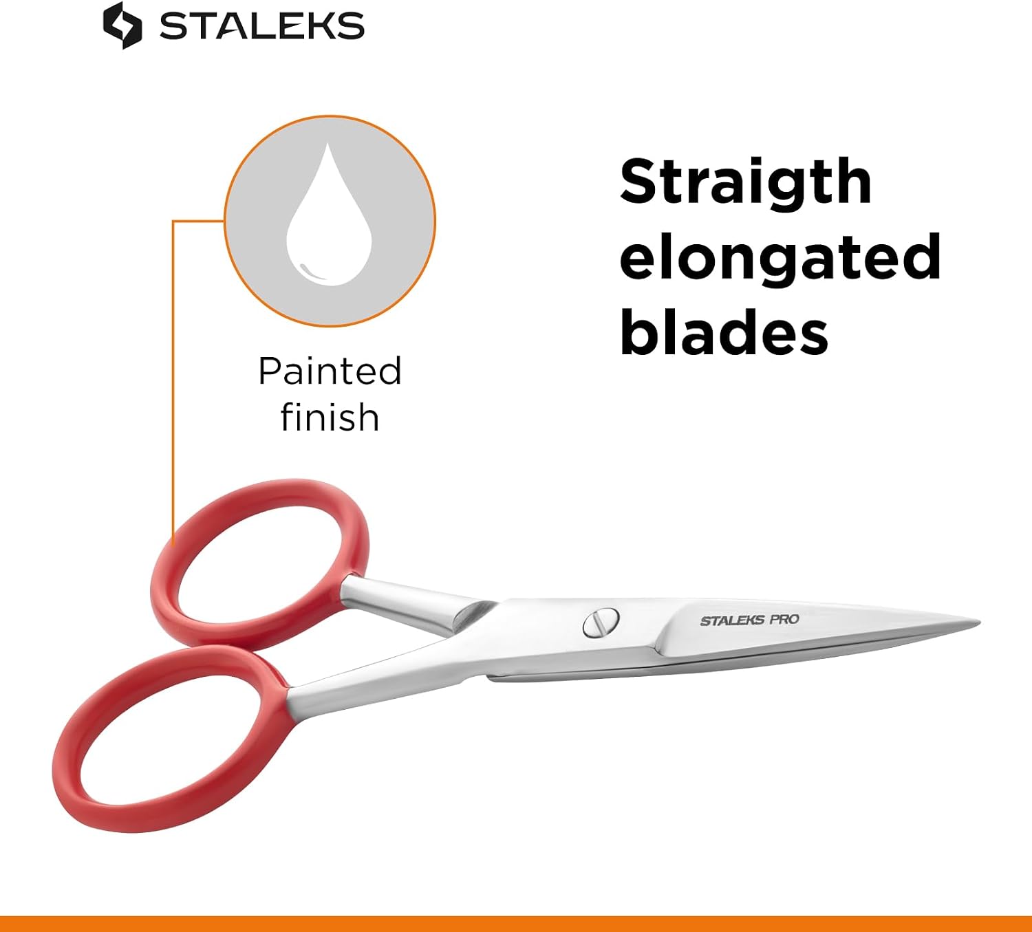 Staleks Expert 30 Type 1 Eyebrow Scissors – Straight Elongated Blades – Rounded Tips for Safe and Accurate Brow Shaping