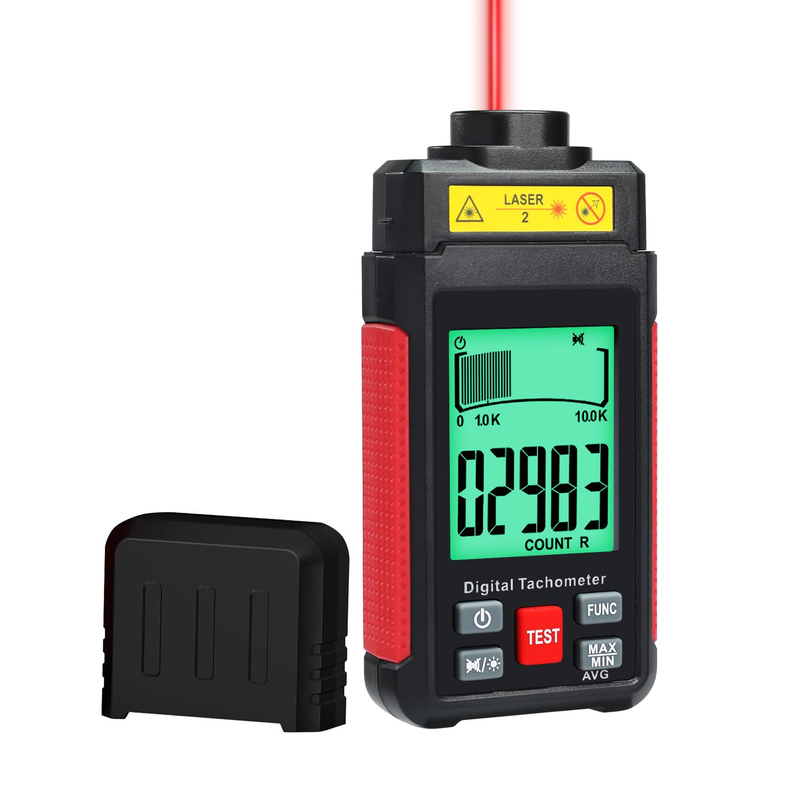 Tachymètre Laser Numérique 99 999 Tr/min Haute Précision Mesure sans Contact Fonctions MAX/MIN/MOY 2 Modes pour Automobile, Industrie et Bricolage