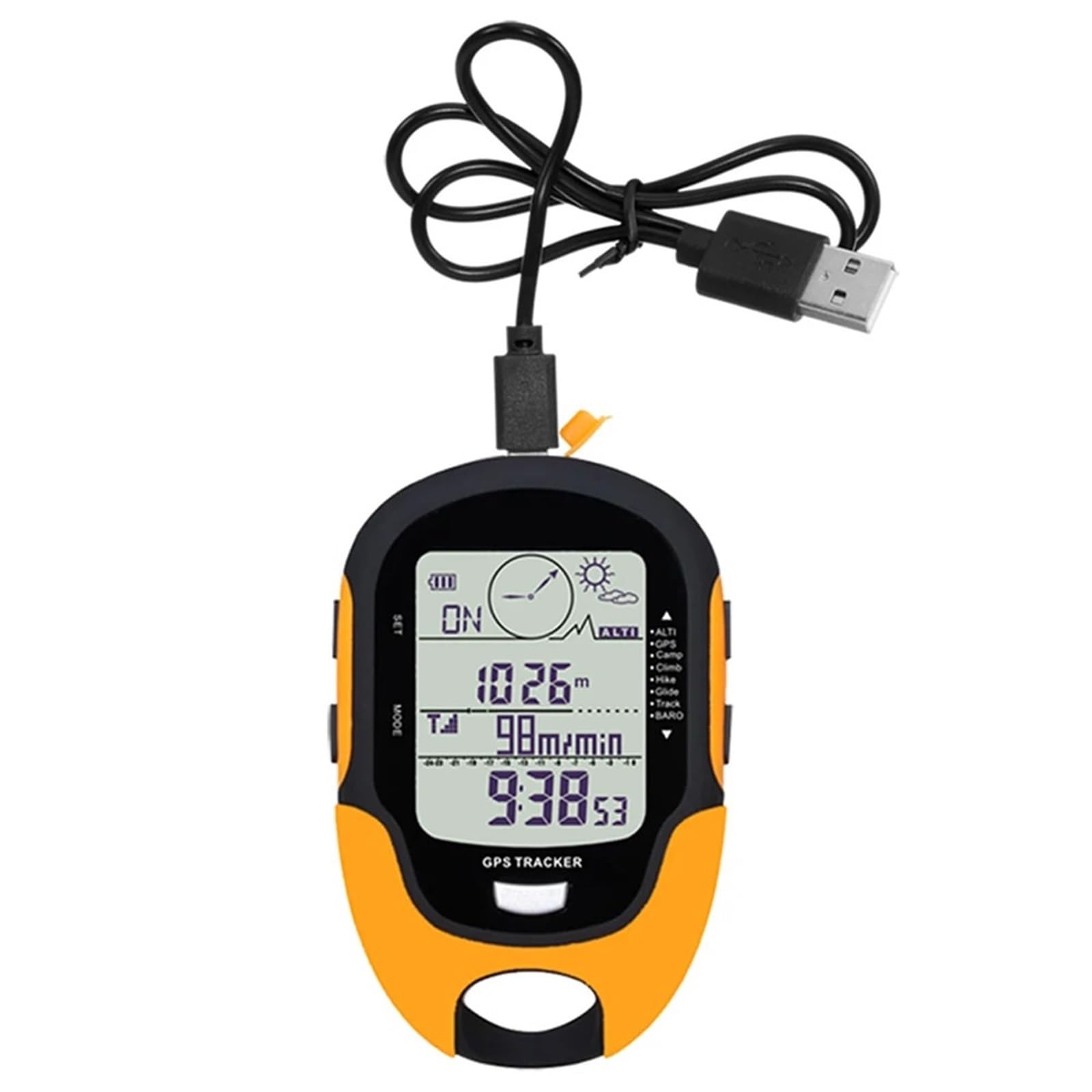 Altímetro barómetro GPS digital LCD multifunción, brújula portátil for exteriores, camping, senderismo, escalada, con linterna LED(FR510)