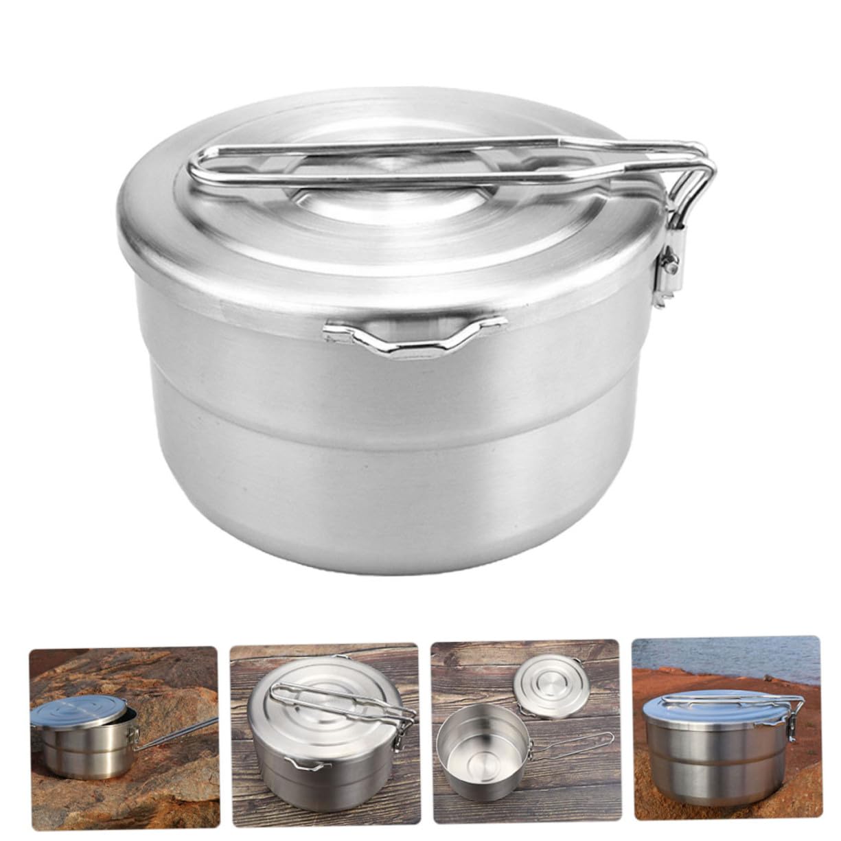 Ipetboom Portapranzo Rotondo in Acciaio Inox 304 Argento, 1 Pezzo