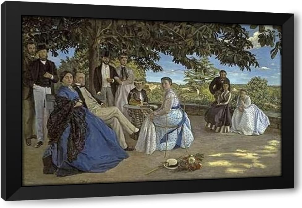 ArtDirect Family Reunion Custom Framed Art Print Giclee Print or Canvas Options with Various Sizes and Customization by Bazille, Frederic
