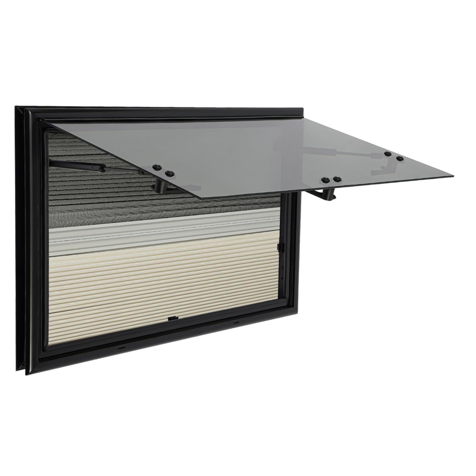 Ventanas Para Caravana Con Persiana Integrada Y Mosquitero, Para Autocaravana, Camping, Remolque, Ángulo Externo De 85°, Color Negro