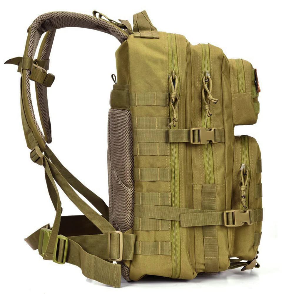 Zaino Tattico, 45L Zaino Militare Molle per Trekking all'Aperto, Campeggio, Caccia e Viaggi per Uomini e Donne (Verde Militare)
