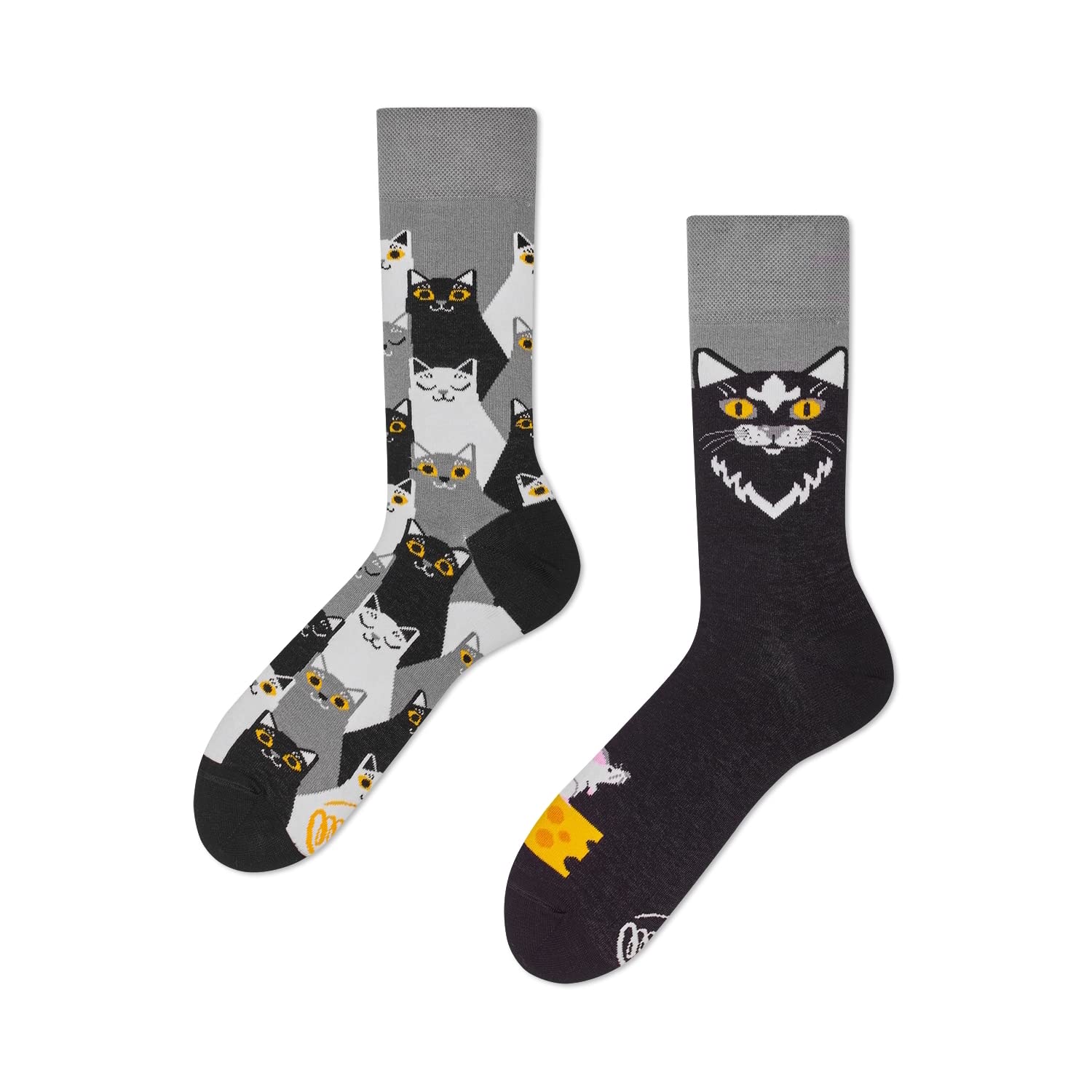 Calcetines con gato original Many Mornings Black Cat de algodón estampado 3