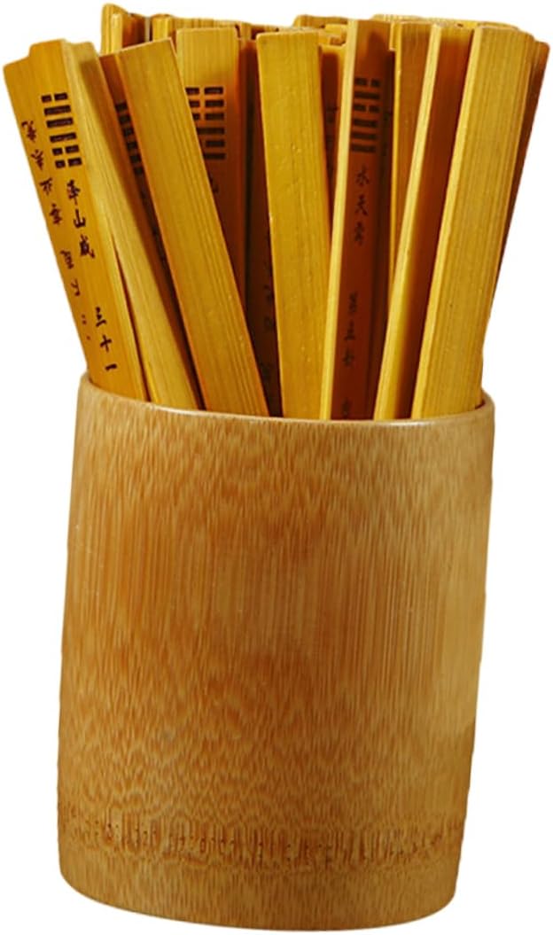 Totority Bamboo Hexagram Fortune Telling Sticks Set of 64 Sticks for Chinese Divination Game Home Entertainment
