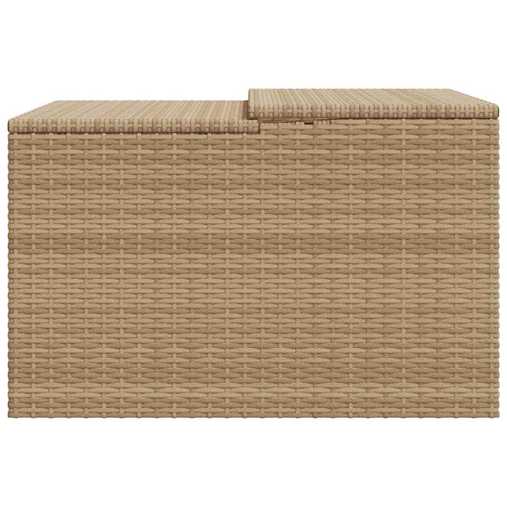 vidaXL Caseta de Robot Cortacésped, Almacenamiento de Cortacésped, Cobertizo para Cortadora de Césped, Caseta de Jardín, Ratán Sintético Beige