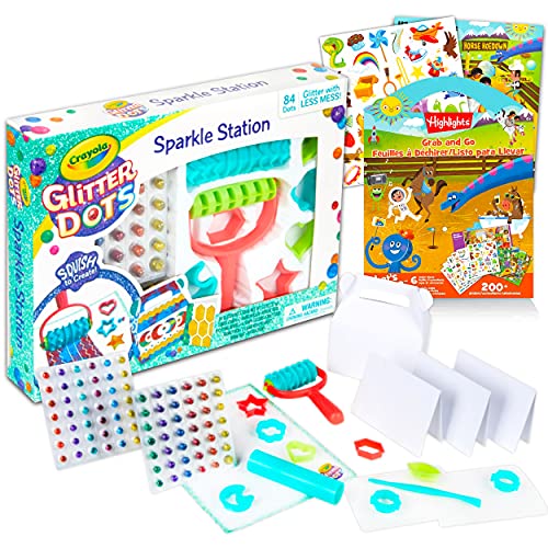 Color Shop Crayola Glitter Dots Sparkle Station ~ 100+ Pc Crayola Art Set for Kids | Glitter Arts and Crafts for Kids with 200+ Highlights Stickers and More (Crayola Glitter Dots)