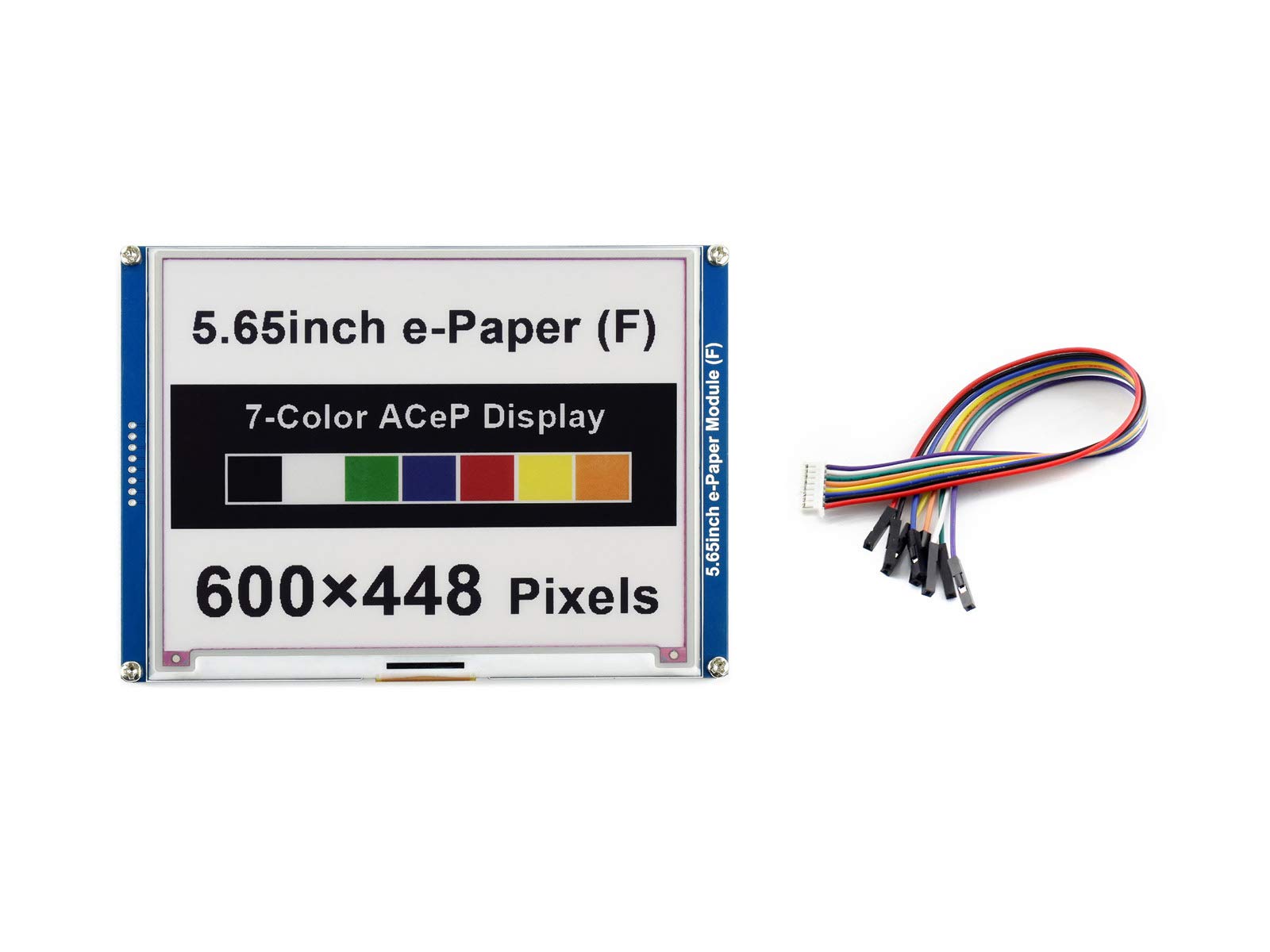 Waveshare 5.65inch Colorful 600×448 Pixels E-Paper E-Ink Display Module ACeP 7-Color with Low Power Consumption Wide Viewing Angle