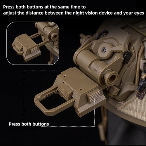 Miniatura 5 de Gafas de visión nocturna de nailon NVG para casco táctico ajustable de nailon completo de nailon táctico para montaje L4G24 NVG (negro)