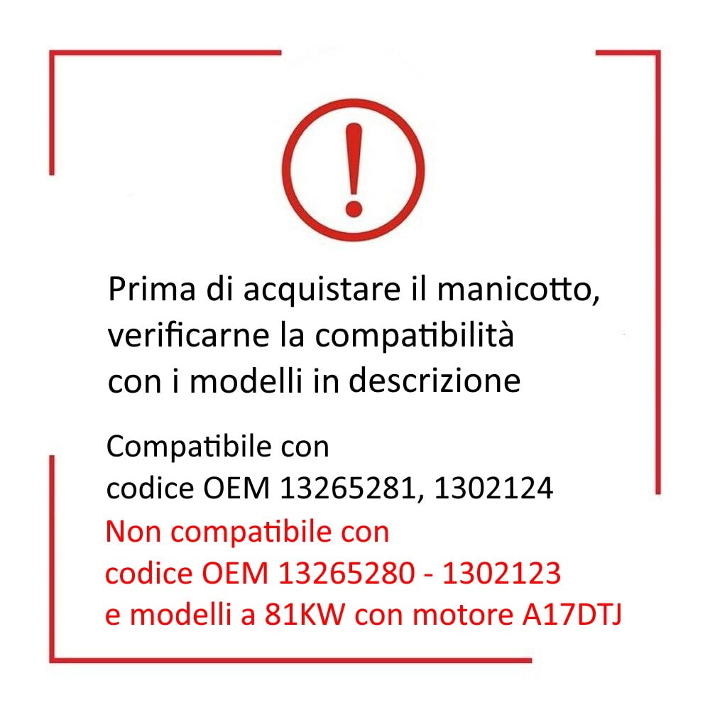 Guarnizione Per Manicotto Intercooler - Compatibile Con Opel Astra J E Chevrolet Cruze, Diametro 54/48mm