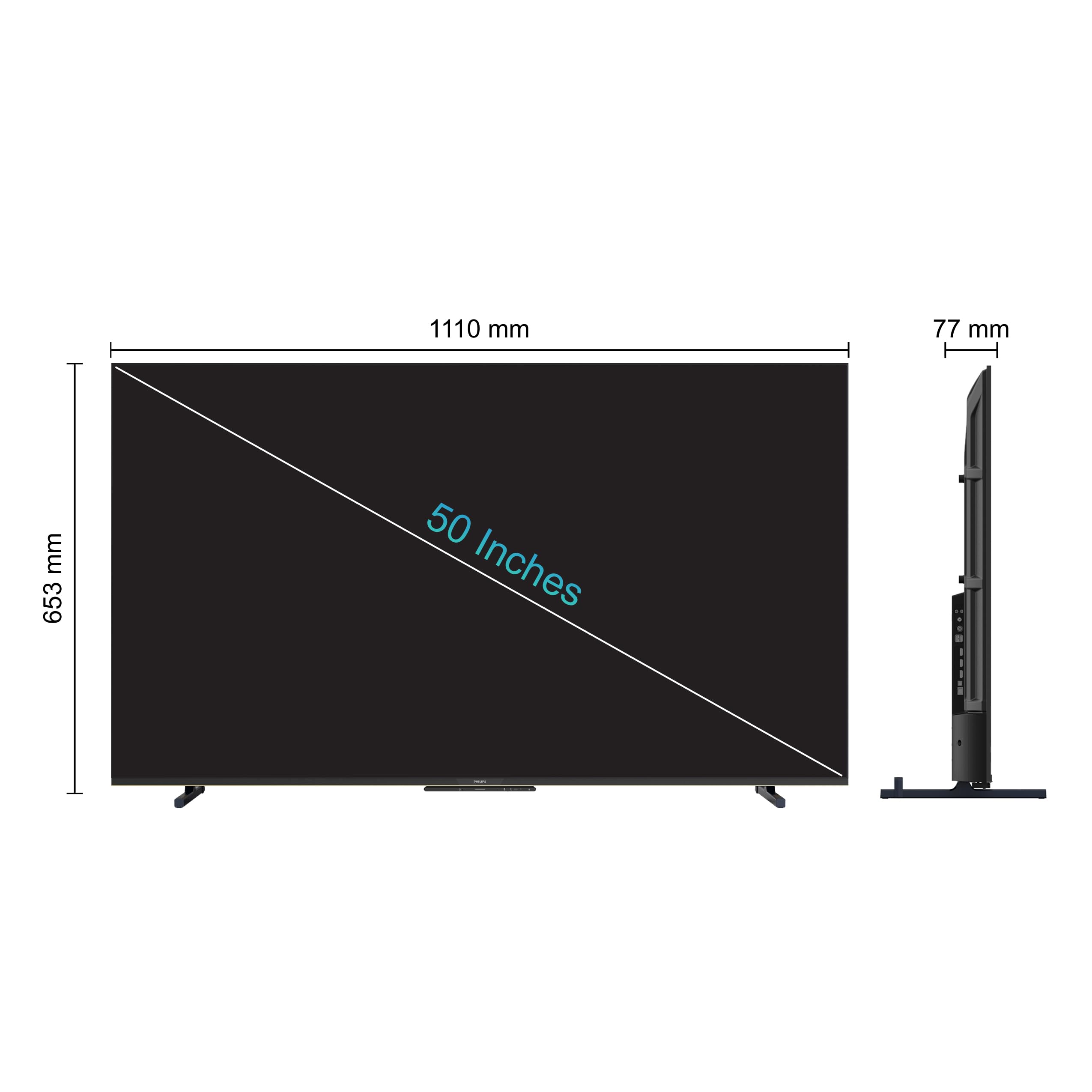 PHILIPS 127 cm (50 inches) Smartchoice 8100 Series 4K Ultra HD Smart QLED TV 50PQT8100/94 — Amazon image 6