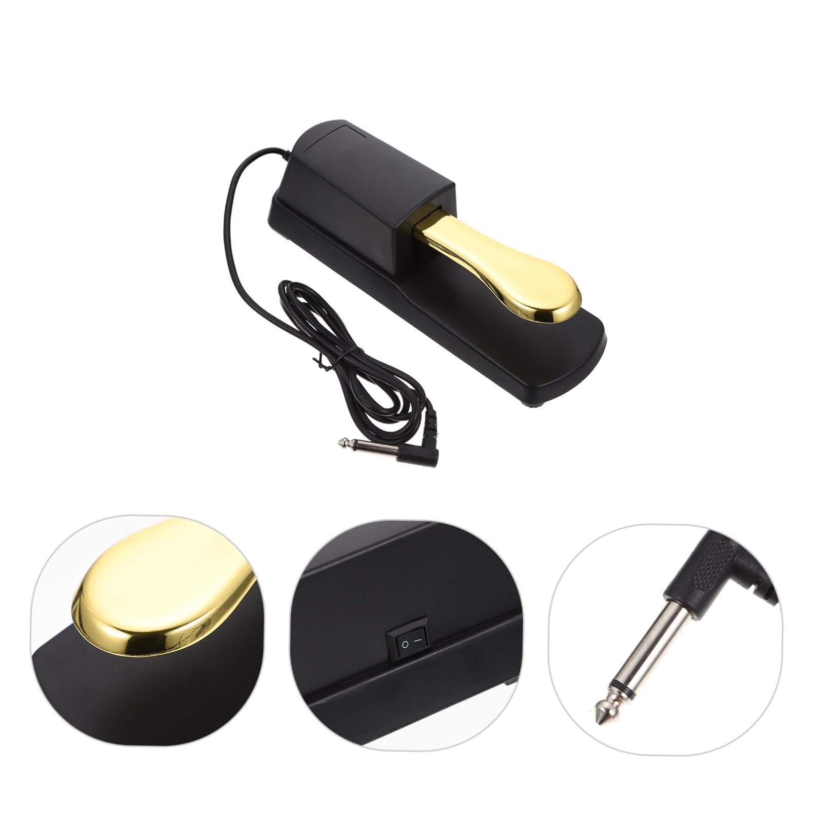 Pedale Sustain per Tastiera Elettronica Midi Pianoforte Digitale Abs Acciaio Oro Professionisti Musicisti Non Slip