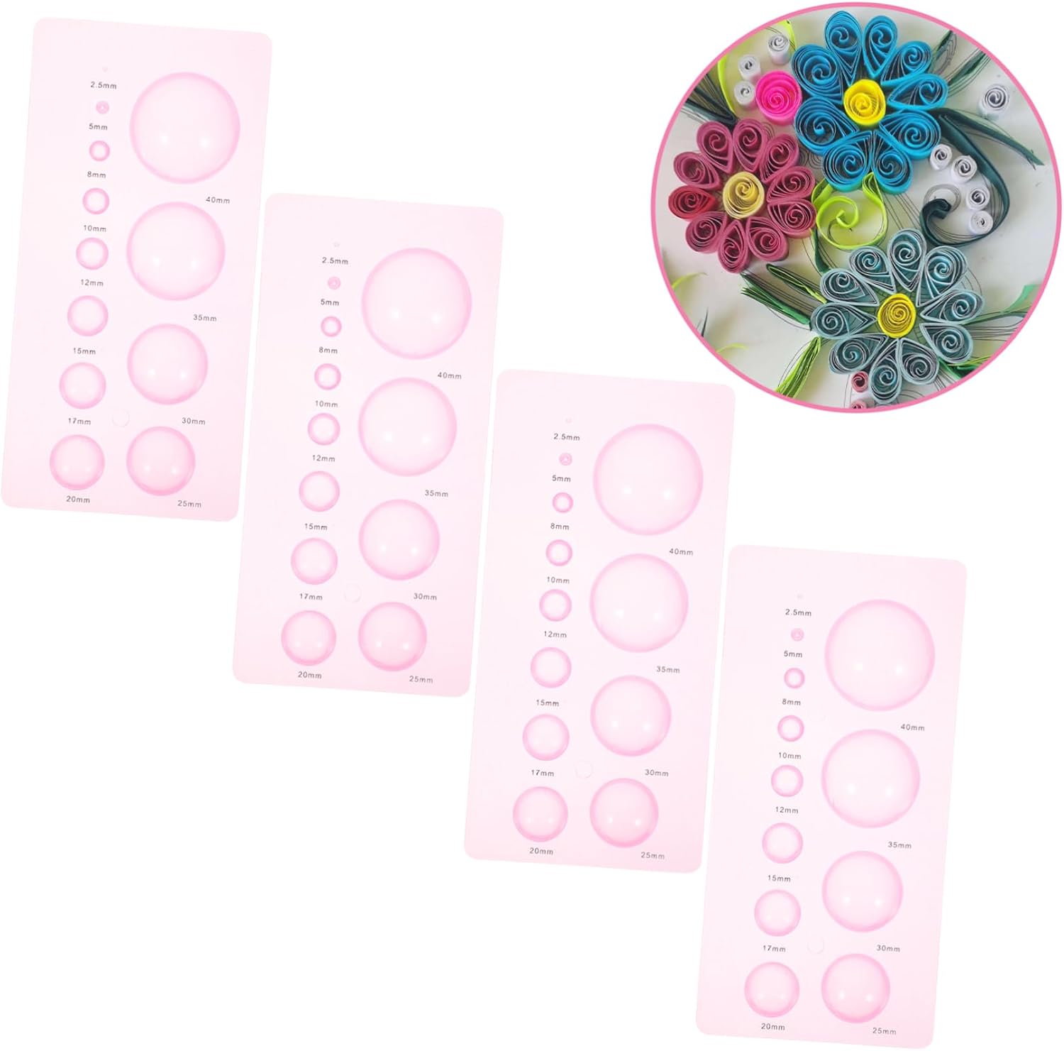 Beatifufu 4pcs Portable Quilling Styler Tool Half Ball Dome Molds for Paper Rolling Craft for Adults