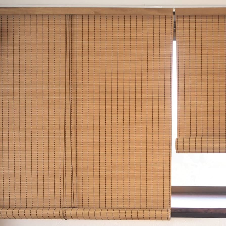 ウッドロールスクリーン Amazon｜ロールスクリーン 天然木 ウッド 遮光 遮熱 アジアン