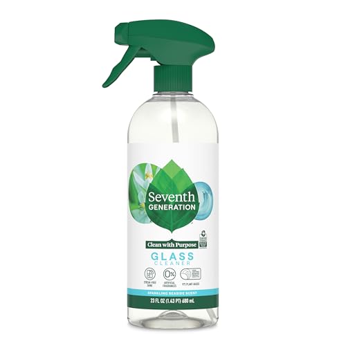 Seventh Generation Glass Cleaner, Sparkling Sea Scent, Streak-Free Shine, 23 Fl Oz