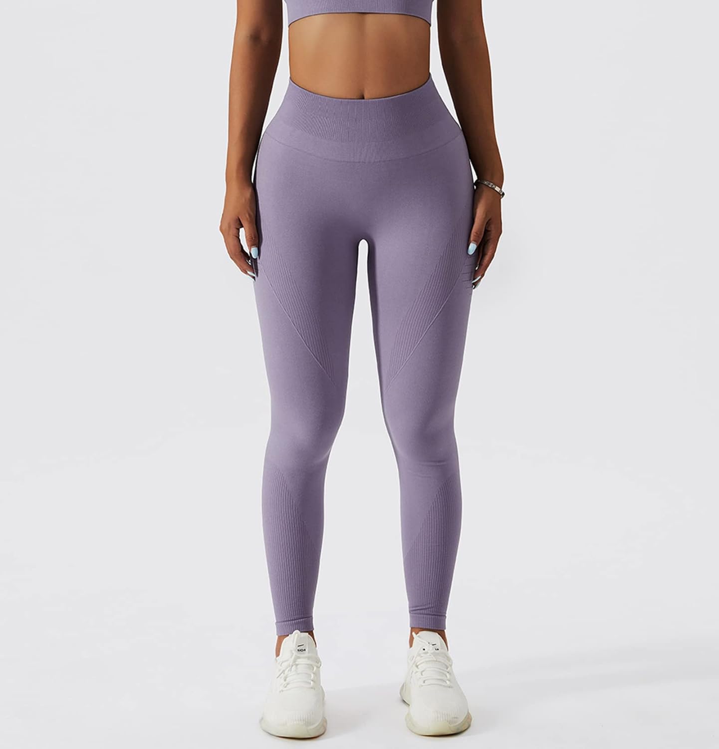 ABOCIW Womens Seamless Workout Sets Racerback Sports Bra Crop Tank Top High Waist Leggings 2 Piece Gym Yoga Outfits - Image 5