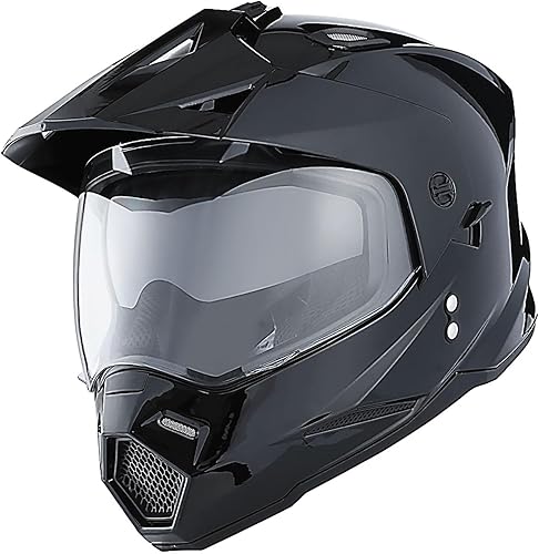 Miniatura 5 de 1Storm Casco integral de doble visera para niños, para motocicleta, motocross, todoterreno, color negro mate