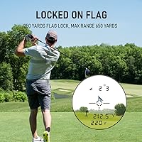 Vista 4 de REVASRI Telémetro de golf/caza con pendiente, vibración de bloqueo de pasador e interruptor de pendiente, distancia horizontal vertical de 650