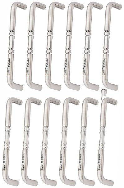 SMART SHOPHAR Stainless Steel Jumbo Cabinet Handle 6 Inches Silver Pack of 12 with Screws/Kitchen Cabinet Hardware/Door Pulls for Wooden Furniture, Wardrobe, Cabinets, Cupboards & Drawers