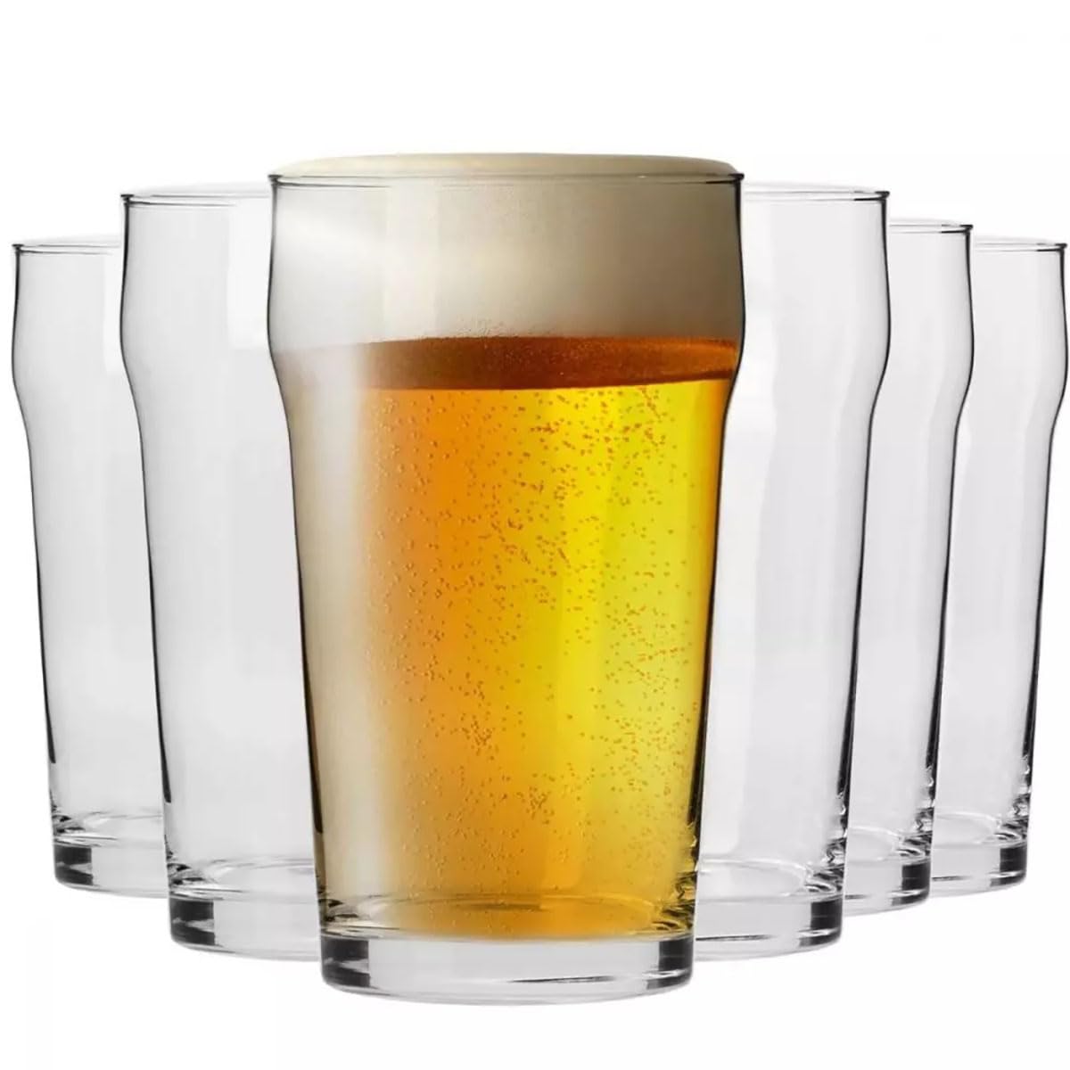 Krosno Mixology Nonic Biergläser, 6er Set, 500 ml | Bleifreies Kristallglas, für Lager, Stout, Porter, Bitter und Ale, spülmaschinenfest, verstärkter Rand
