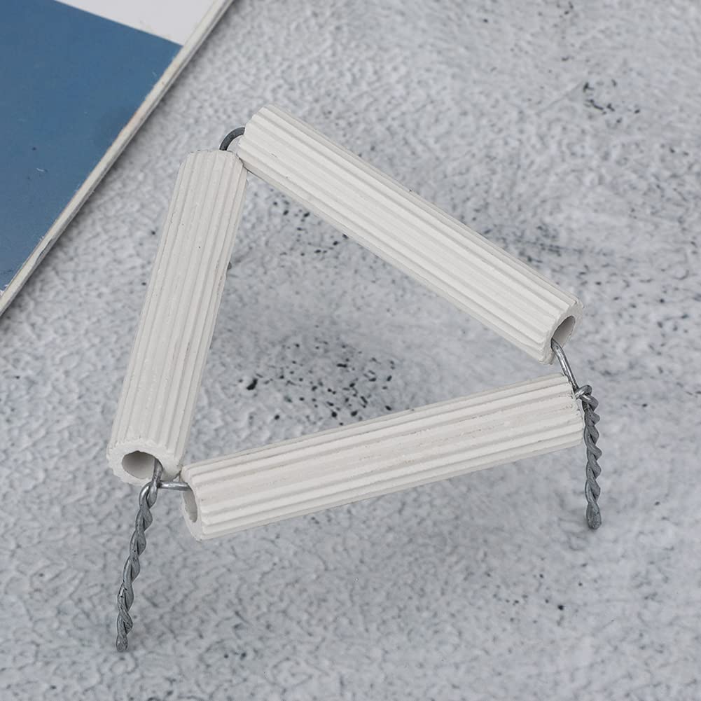 5pcs 65mm Lab Clay Crucible Holder, Ceramic Pipes and Iron Wire, to High Temperature, for Stable Crucible Support in Laboratory