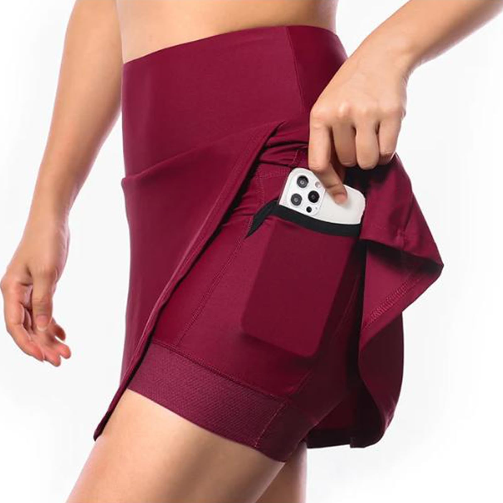 ARMAAN Jupe et Short de Cyclisme pour Femme Taille Haute avec Rembourrage en Gel 3D et Poches Jupe de Pantalon de vélo Respirante à séchage Rapide pour VTT véhicules de Route vélo Spinning