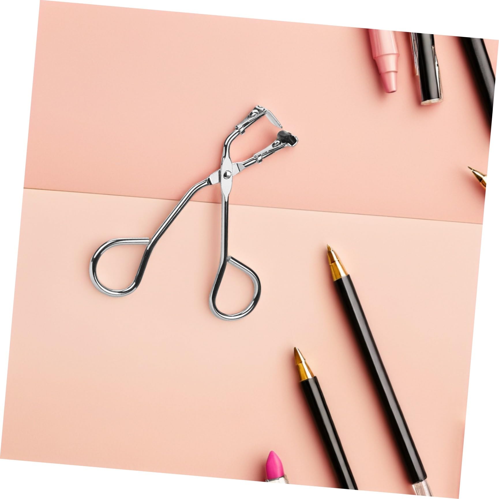 Edelstahl Wimpernzange, Silber, Kleiner, Gebogen, Tragbar, für Damen | Make Up Accessoire, Ready For Mascara, Leicht zu Tragen, 1 Stück, für Alltag
