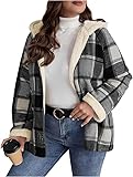 Occasion: Women's sherpa lined plaid flannel jacket hooded warm shacket is suitable for formal and daily wear, office, clubs, parties. This sherpa jacket can wear for outdoor activities, shopping, travel, dating and any occasions in fall and winter