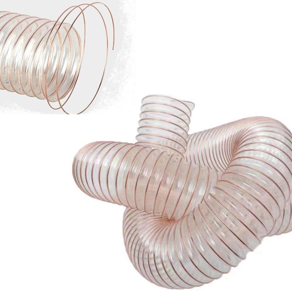 Manguera flexible de recogida de polvo de poliuretano de 10 pies con alambre de acero en espiral, manguera de vacío de 275 mm para carpintería, CNC y extracción de polvo de tienda