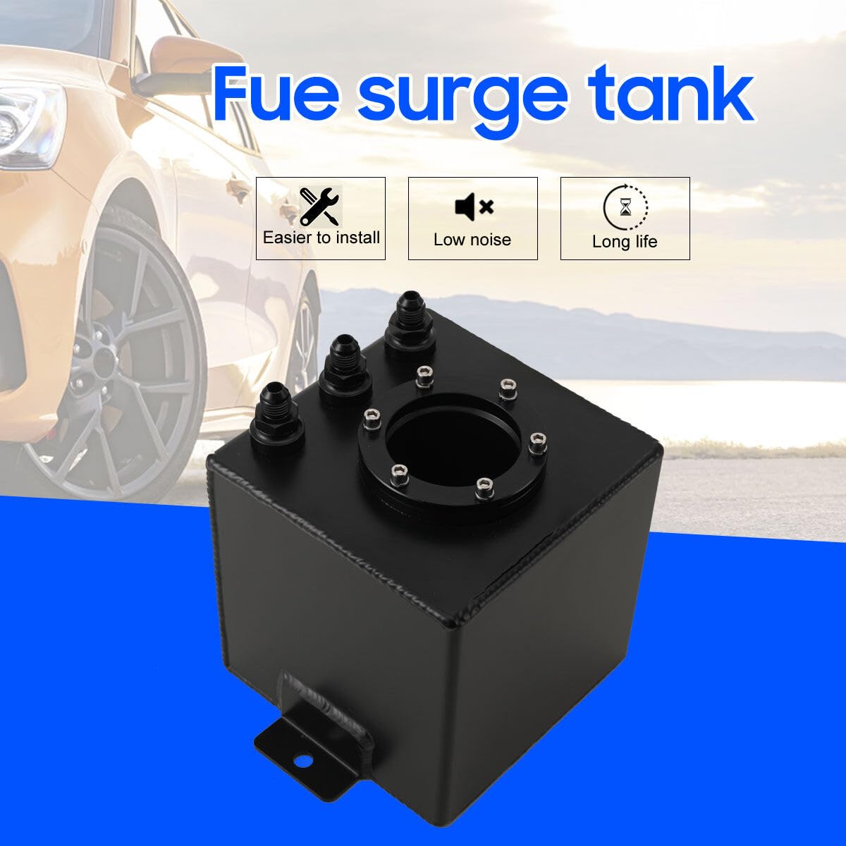 2.5 Liter Alloy Aluminum Swirl Pot AN8 In AN10 Out Dome Fuel Surge Tank-in Fuel Tanks from